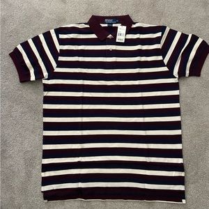 Polo by Ralph Lauren - new with tags - maroon, blue, and white striped